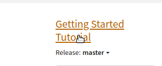 Go to start page of "Getting Started Tutorial"